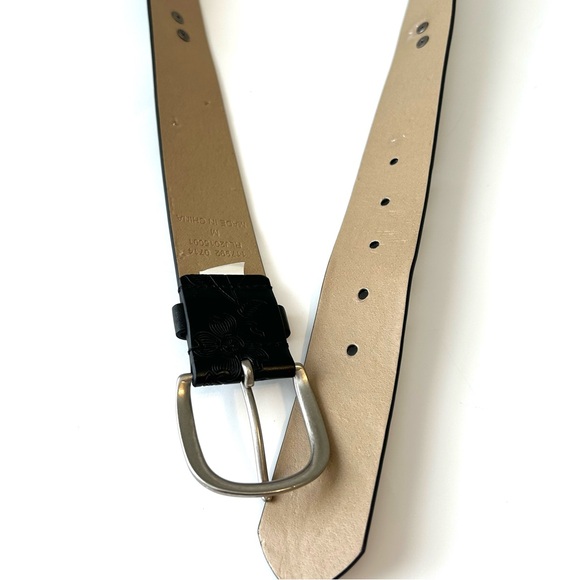 Western Faux Leather Butterfly Floral Embossed Black Belt Boho Festival - Picture 6 of 10